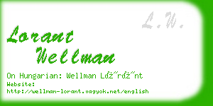 lorant wellman business card